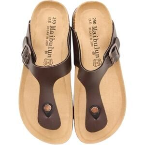 Maibulun Brown Flat Heel Sandals